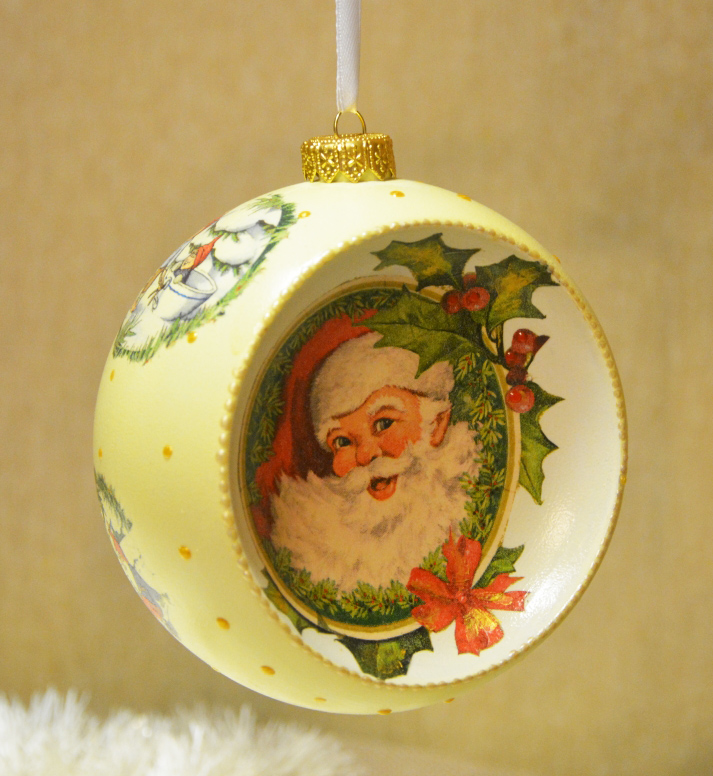 Biela plastová guľa na decoupage, konkávna, priemer 8 cm