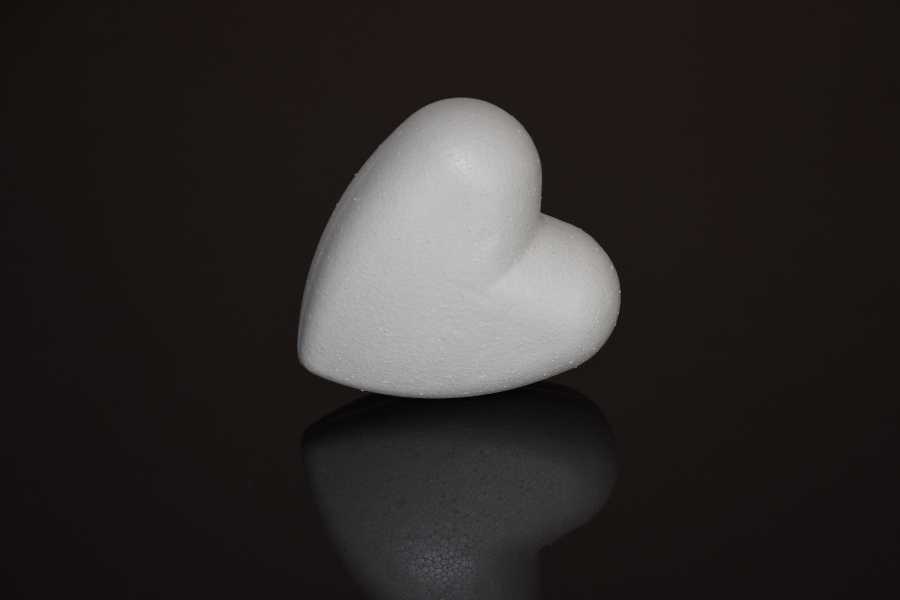 Polystyrénové srdce, 4 cm