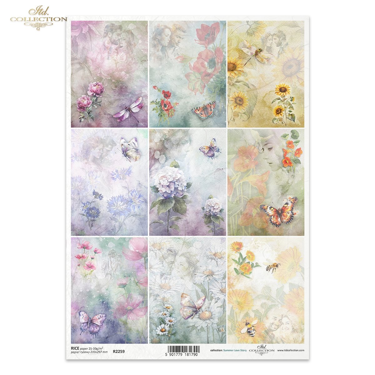 Ryžový papier na decoupage ITD-R2259
