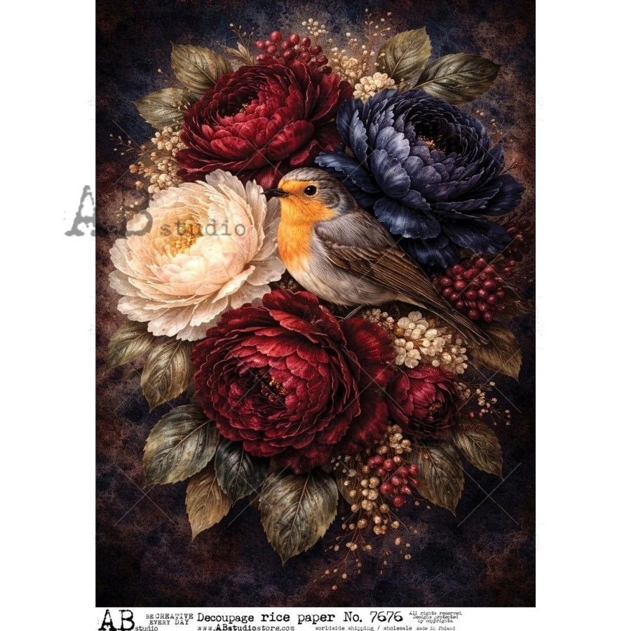 Ryžový papier na decoupage AB7676