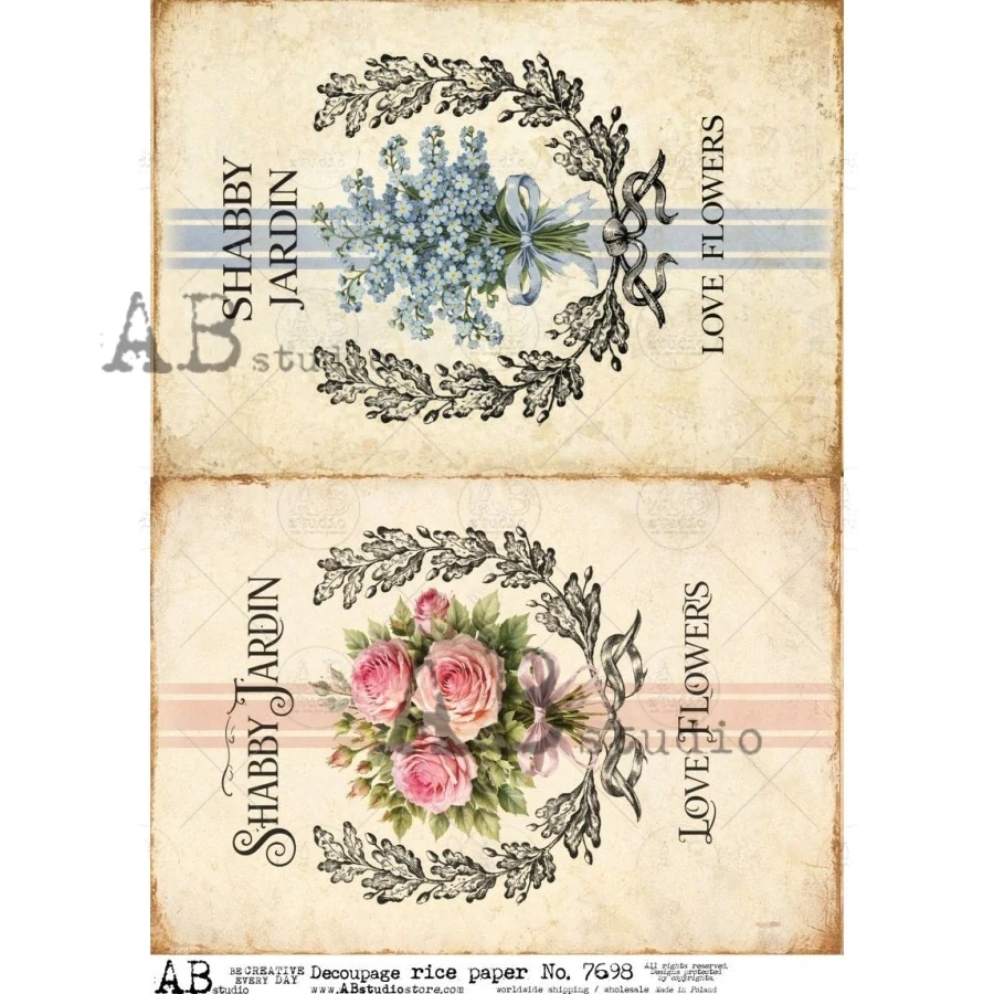 Ryžový papier na decoupage AB7698