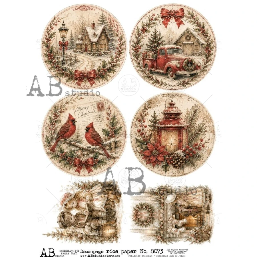 Ryžový papier na decoupage AB8073
