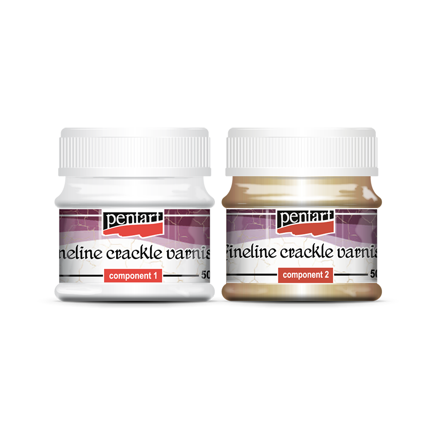 Krakelovací lak s jemnými líniami, 2 x 50 ml