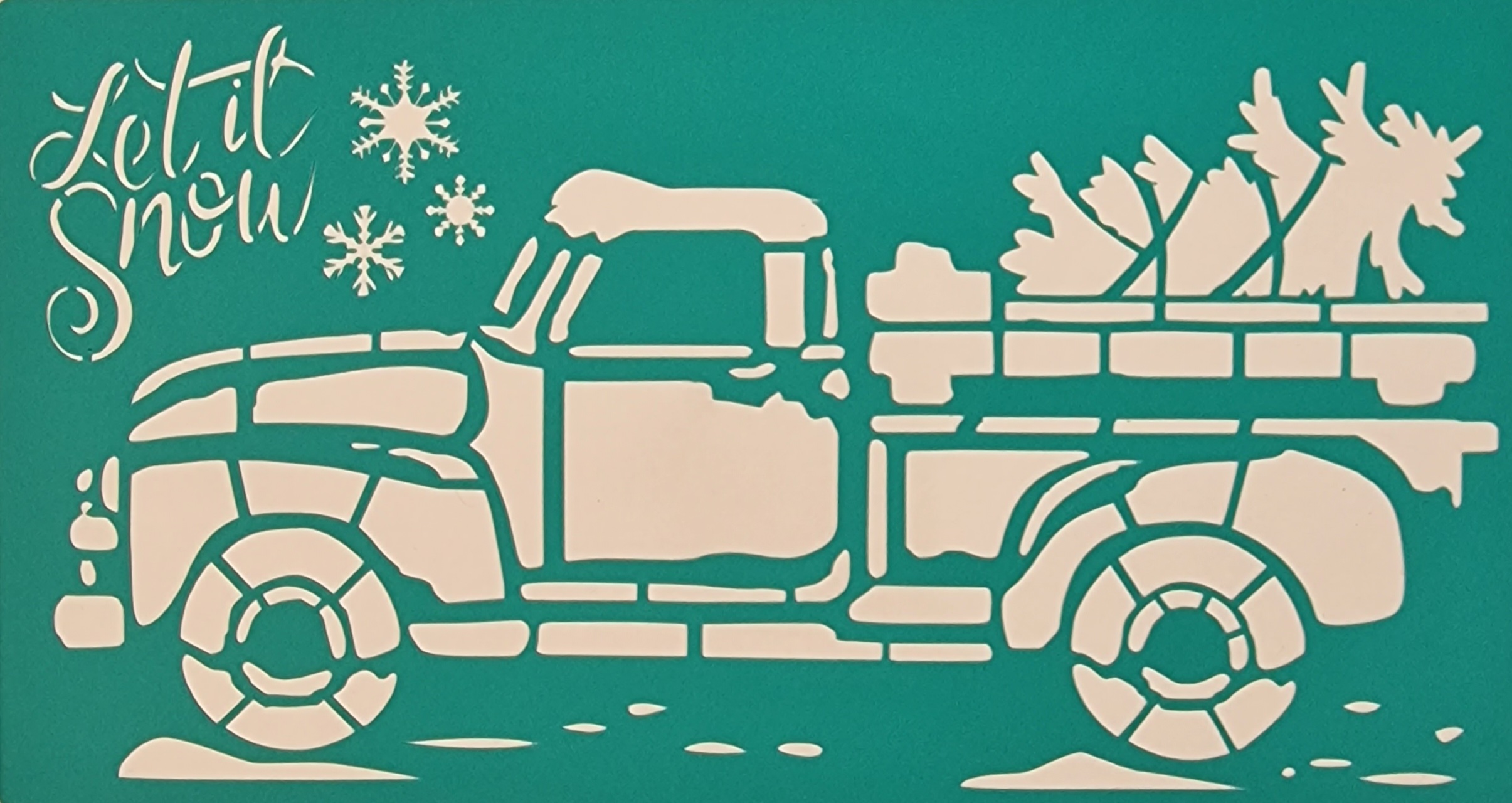 Samolepiaca šablóna, Christmas truck