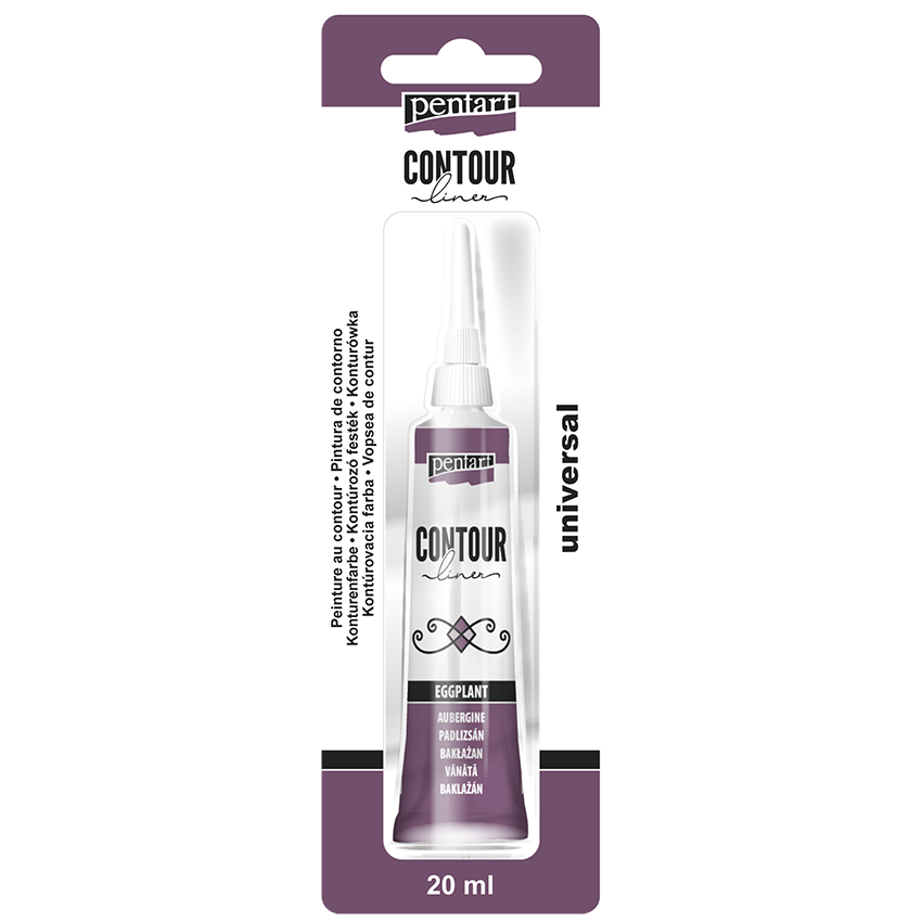 Kontúrovacia farba, baklažánová, 20 ml