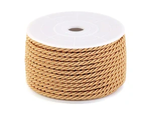 Šnúra točená Ø3 mm, zlatá, 5 m
