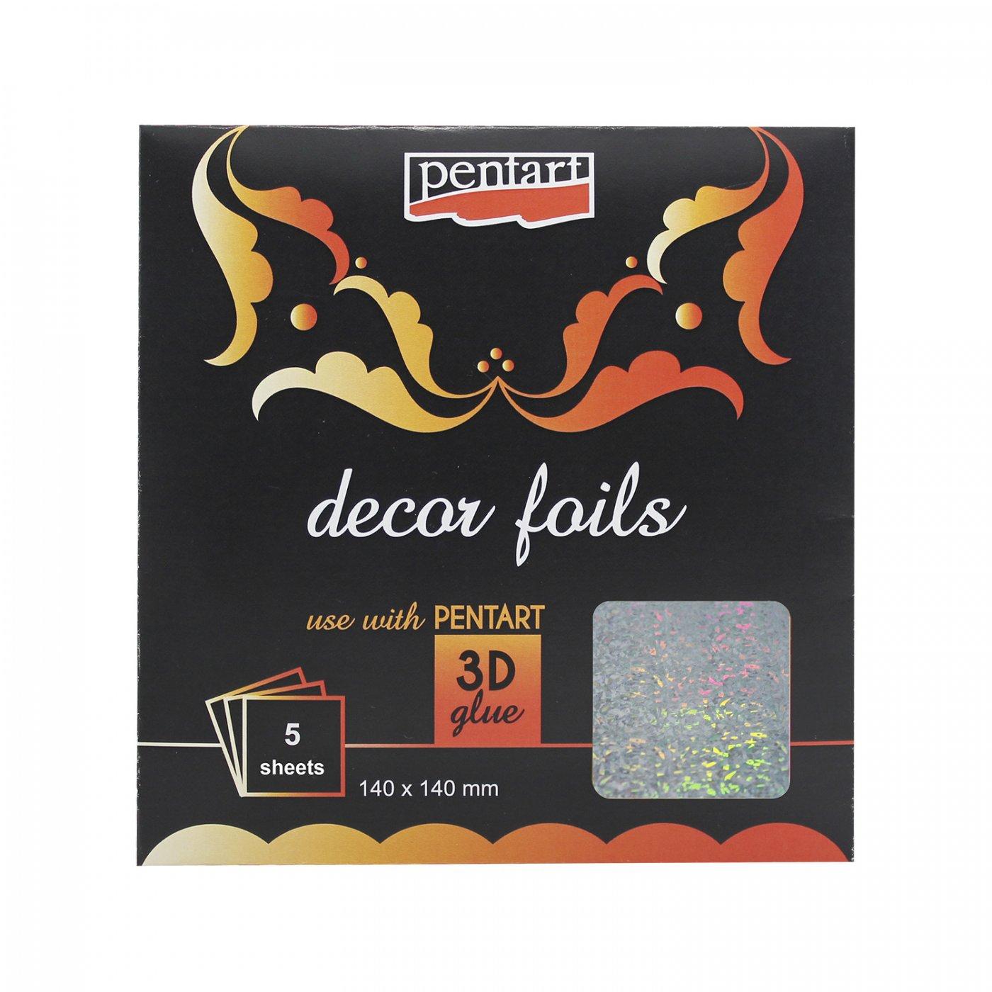 Dekoračná fólia, 5ks, hologramom - vločky