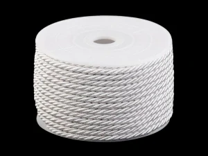 Šnúra točená Ø3 mm, mliečna biela, 5 m