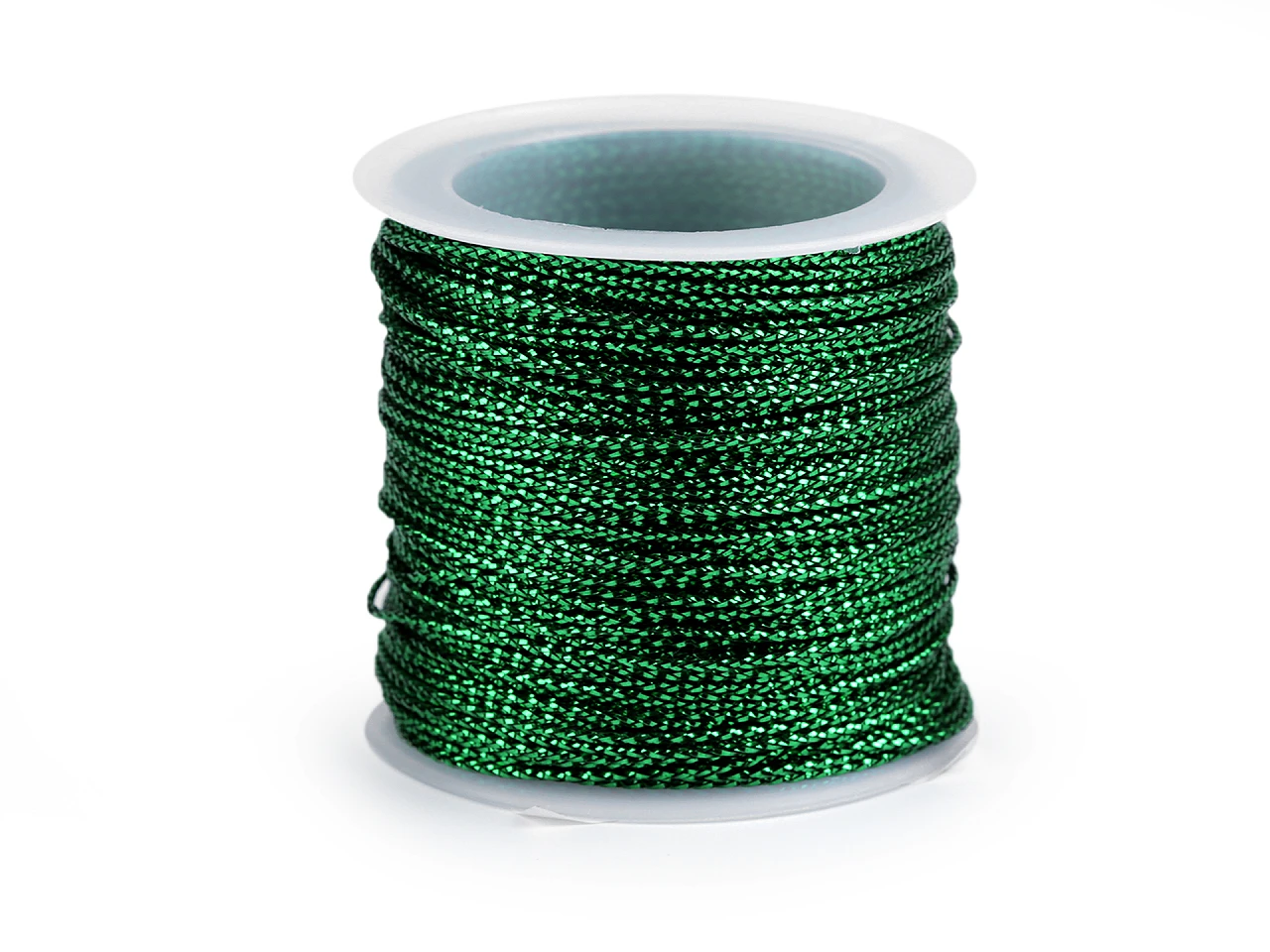 Dutinka s lurexom, zelená, šírka 1 mm , 30 m