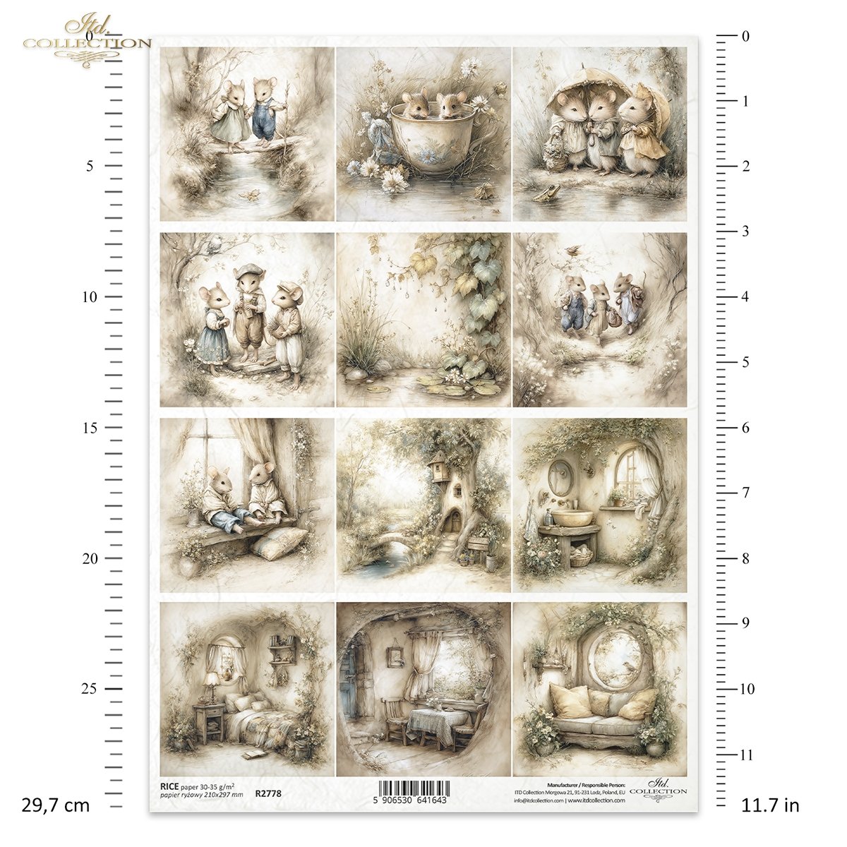 Ryžový papier na decoupage ITD-R2778