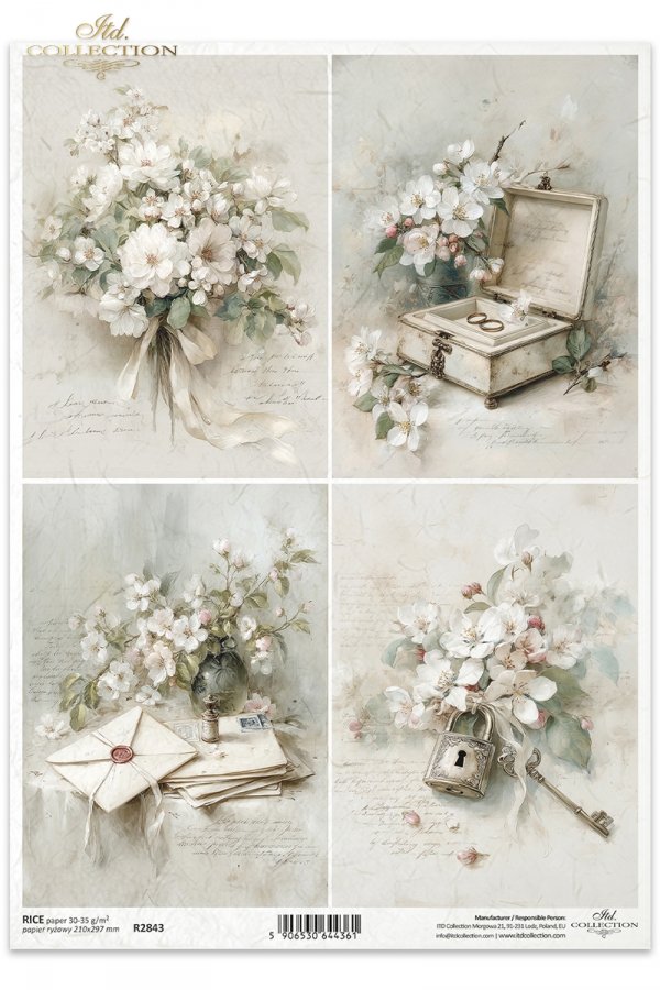 Ryžový papier na decoupage ITD-R2843