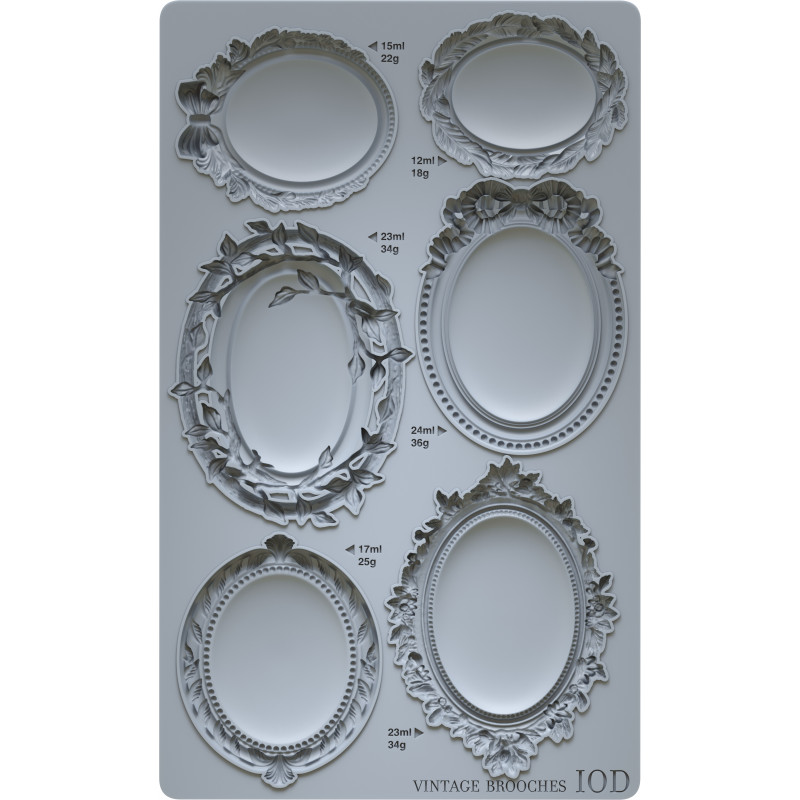 IOD silikónová forma Vintage brooches
