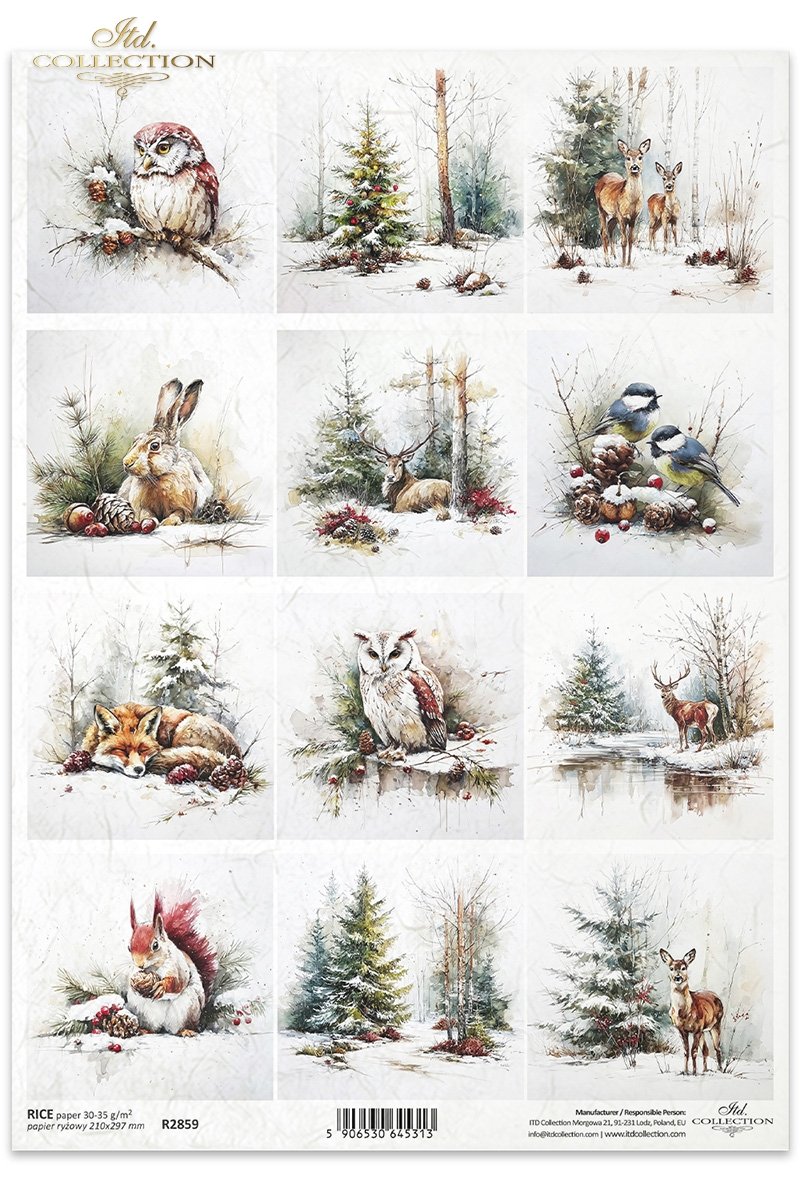  Ryžový papier na decoupage ITD-R2859