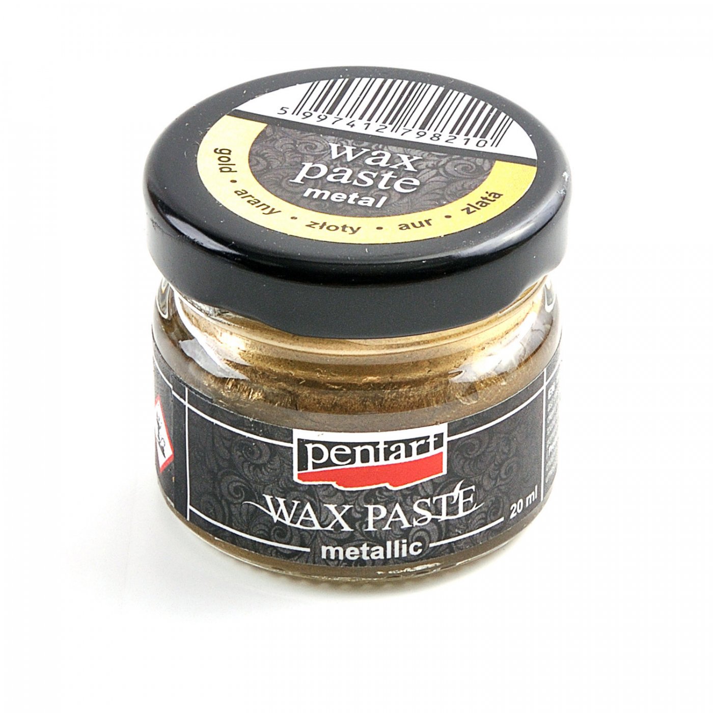 Metalická vosková pasta, 20 ml, zlatá