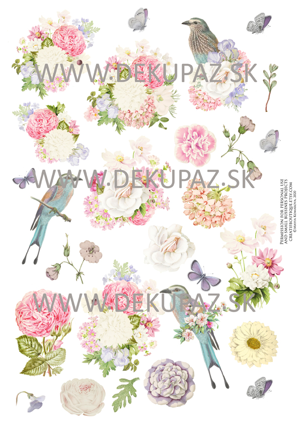  Ryžový papier na decoupage 