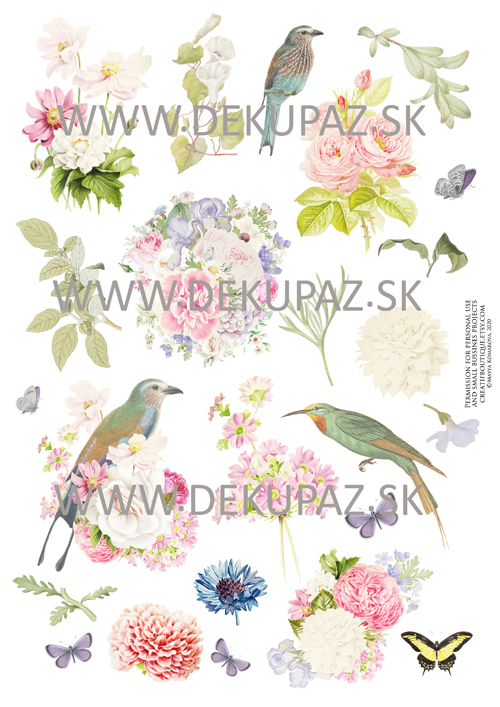  Ryžový papier na decoupage 