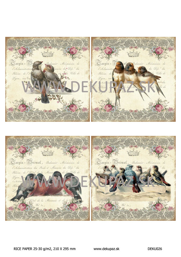  Ryžový papier na decoupage 
