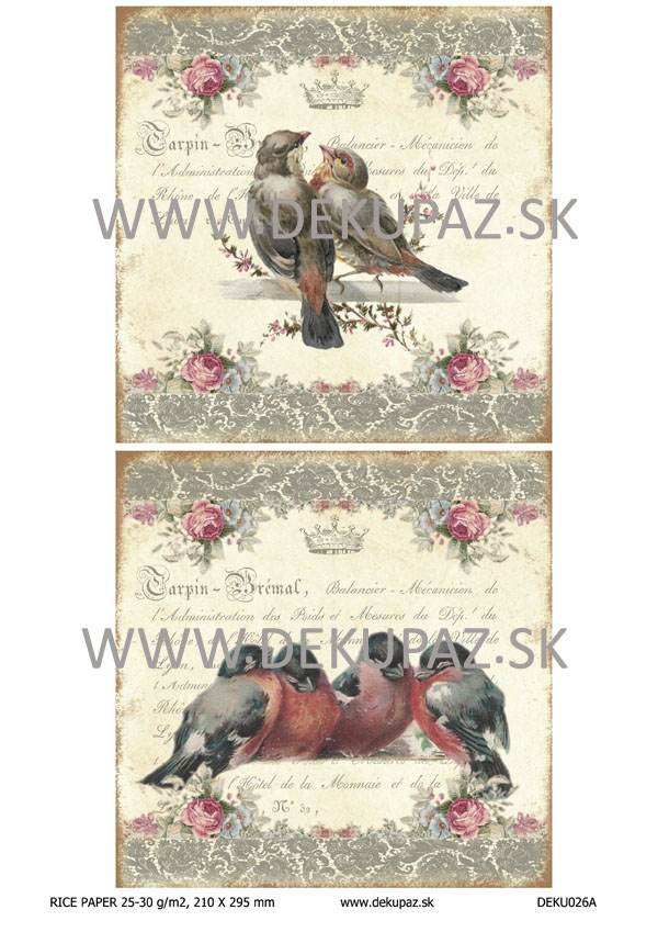  Ryžový papier na decoupage 