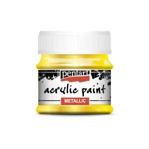Akrylová farba, metalická, 50 ml, žltá
