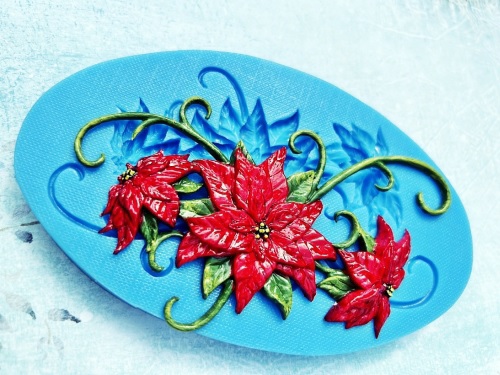 Silikónová forma na odlievanie, Poinsettia