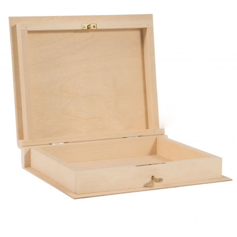 Drevená krabica, tvar kniha