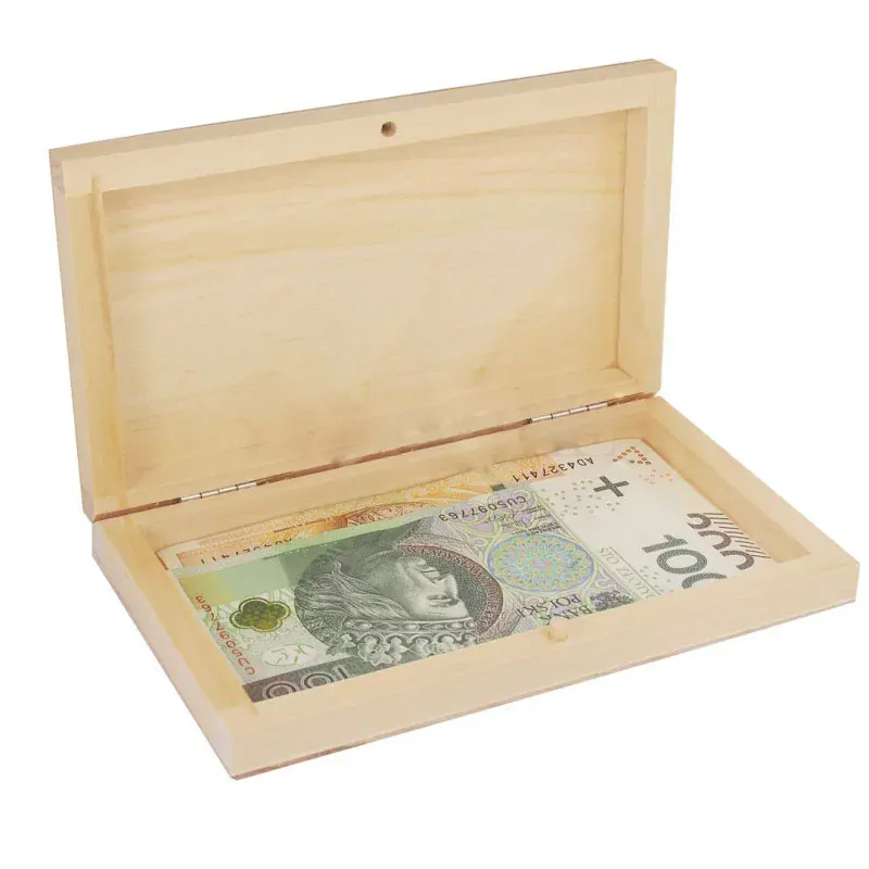 Drevená krabica na bankovky 