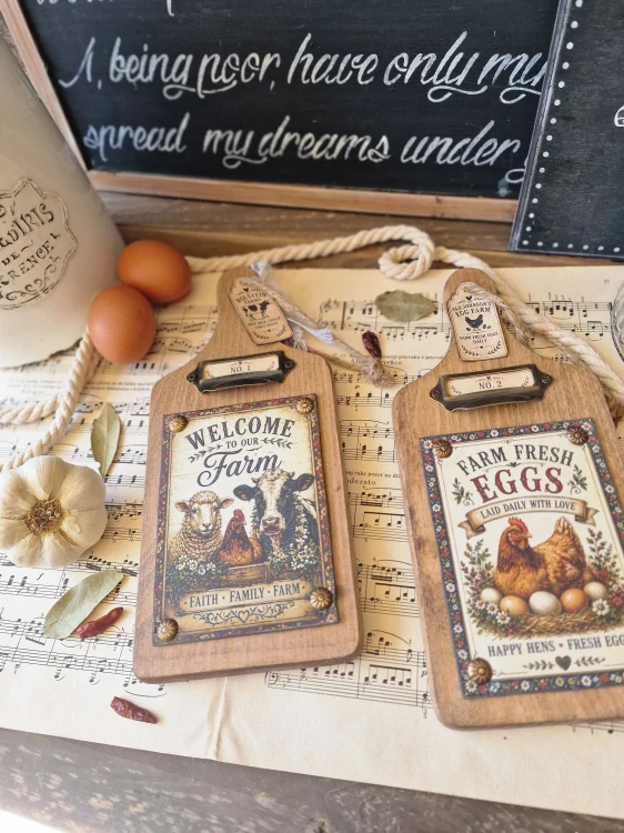 Ozdobné krájacie dosky vo vidieckom štýle, 2 ks