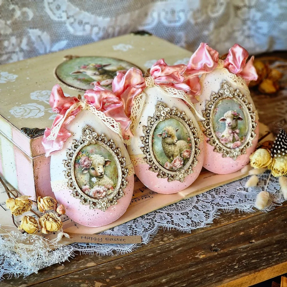 Biele plastové ploché vajíčko na decoupage, 16 cm